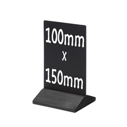 Zeige Details für Kreidetafel-Tischaufsteller (100x150mm) mit schwarzem Holzfuss Bild von Kreidetafel-Tischaufsteller (100x150mm) mit schwarzem Holzfuss