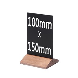 Zeige Details für Kreidetafel-Tischaufsteller (100x150mm) mit hellbraunem Holzfuss Bild von Kreidetafel-Tischaufsteller (100x150mm) mit hellbraunem Holzfuss