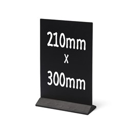 Zeige Details für Kreidetafel-Tischaufsteller (210x300mm) mit schwarzem Holzfuss Bild von Kreidetafel-Tischaufsteller (210x300mm) mit schwarzem Holzfuss